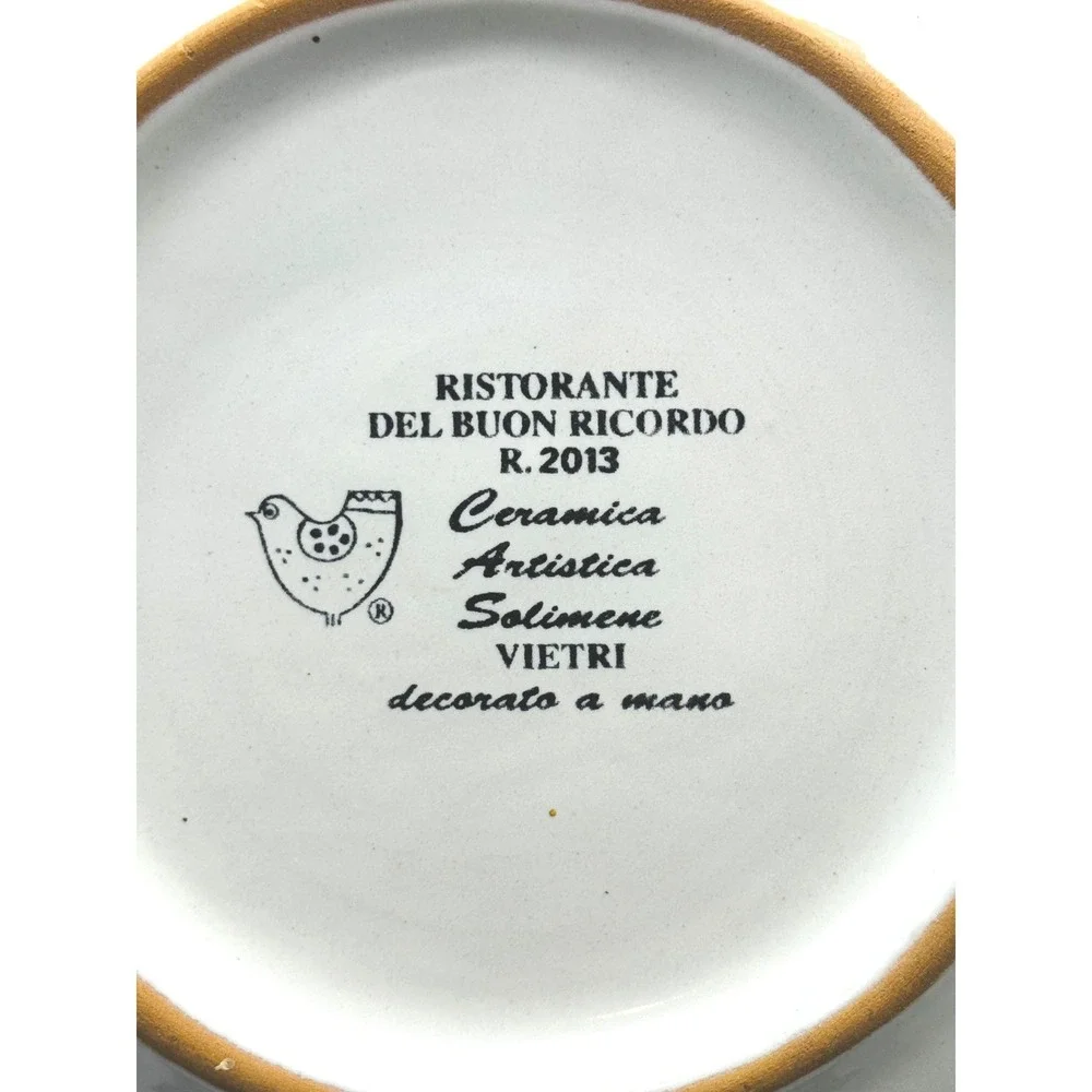 Buon Ricordo Plate Solimene Vietri Hotel Ristorante Casale St Christophe Italy